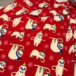 Christmas sloth throw blanket